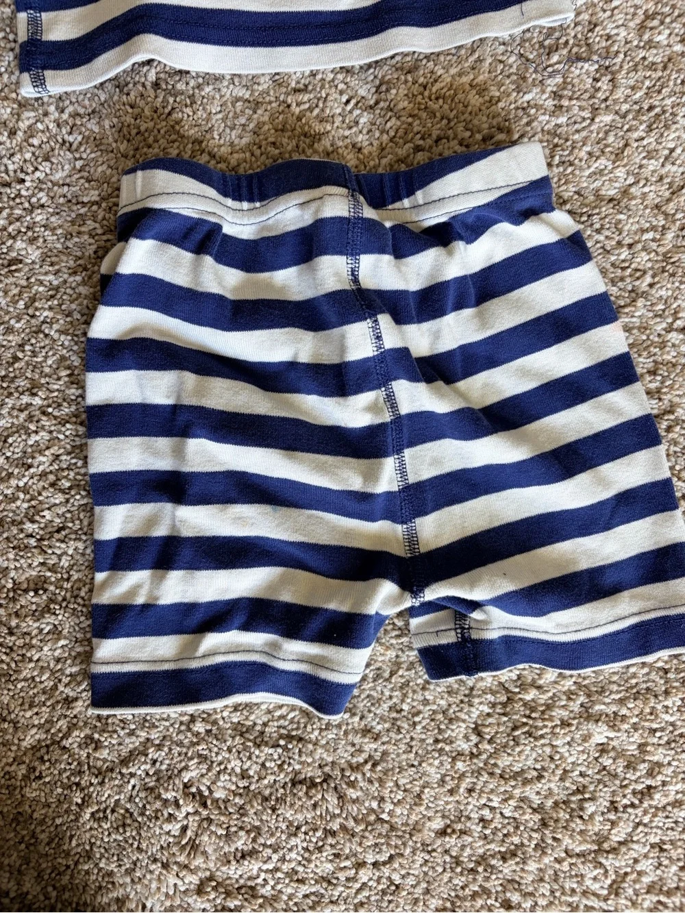 Hanna Andersson Navy & White Striped Short Pajamas Sz 5